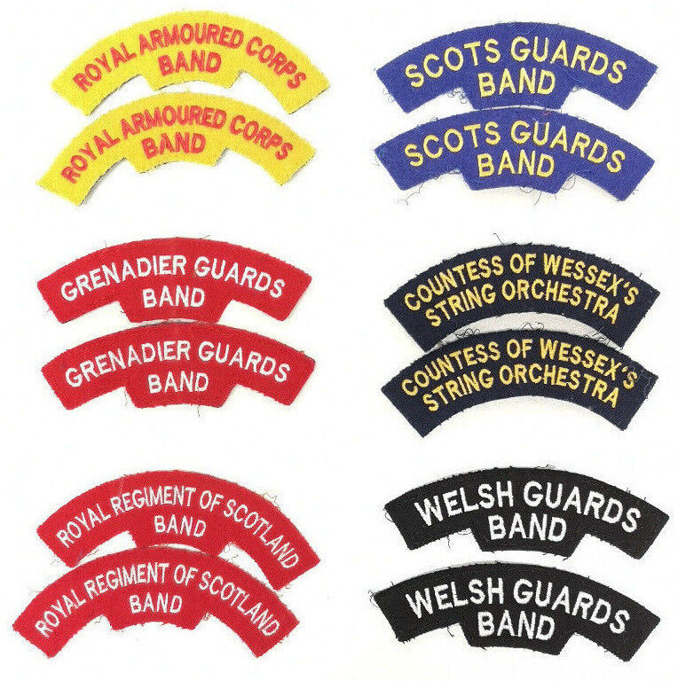 British Ceremonial Musical Bands & Orchestra Shoulder Patches- Used