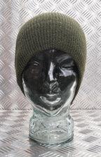 Green / OD Knitted Beanie Hat / Woolly Hat - 100% Wool - One size - NEW