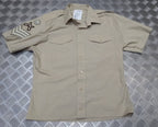 Fawn Shirt Army Short Sleeve Issue With Staff Sergeant / Skill at Arms Insignia