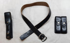 Leather Belt 36" With Bianchi Double Ammo Pouch and PWL Telescopic Baton Holder