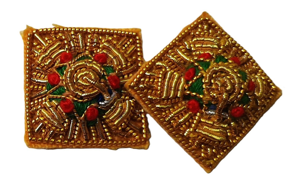 Shoulder Pips 5/8" Gold / Coloured Hand Embroidered H/E Bath Stars 1 Pair