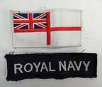 British Navy Sew on Title Chest Strip & Shoulder Flag RN Royal Navy