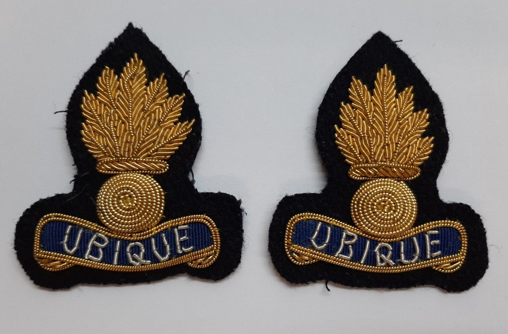 Royal Engineers Mess Kit Badge British Army Black Embroidered OFC Collar Patches