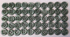 50 Vintage Buttons 4 Hole Shirt / Shank Anchors Pearlesque Green 11mm old Stock
