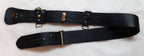 Black Sam Browne Leather Waist Belt British No Cross Strap Size 3 (32-35")