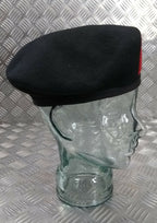 Black Wool Beret H&S with Red Tab Patch Size 61cm