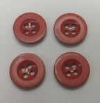 Genuine Vintage Issue 4 Hole Plastic Buttons Red 27L 16.5mm