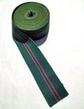 Dark Green & Red 64mm Stable Belt Material Genuine British Made / Sold by 50cm