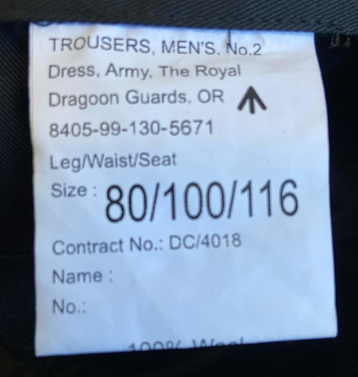 The Royal Dragoon Guards RDG British No2 OR Dress Trousers 80/100/116cm New