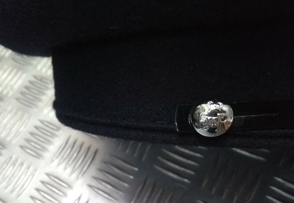 Dress Hat with E II R Buttons & Chinstrap Navy Blue Parade Peak Cap