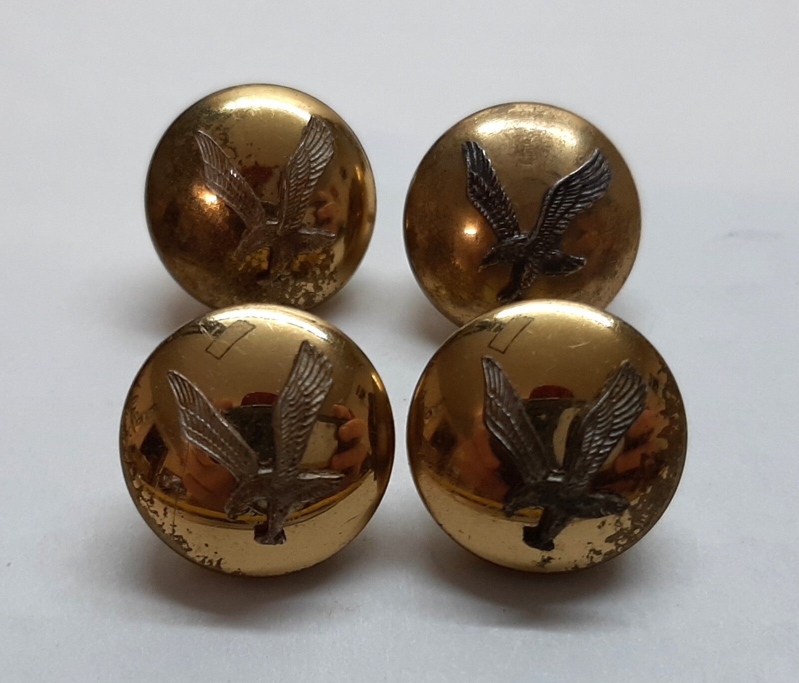 Vintage AAC Buttons British Army Air Corps Old Pattern Raised Insignia X 4
