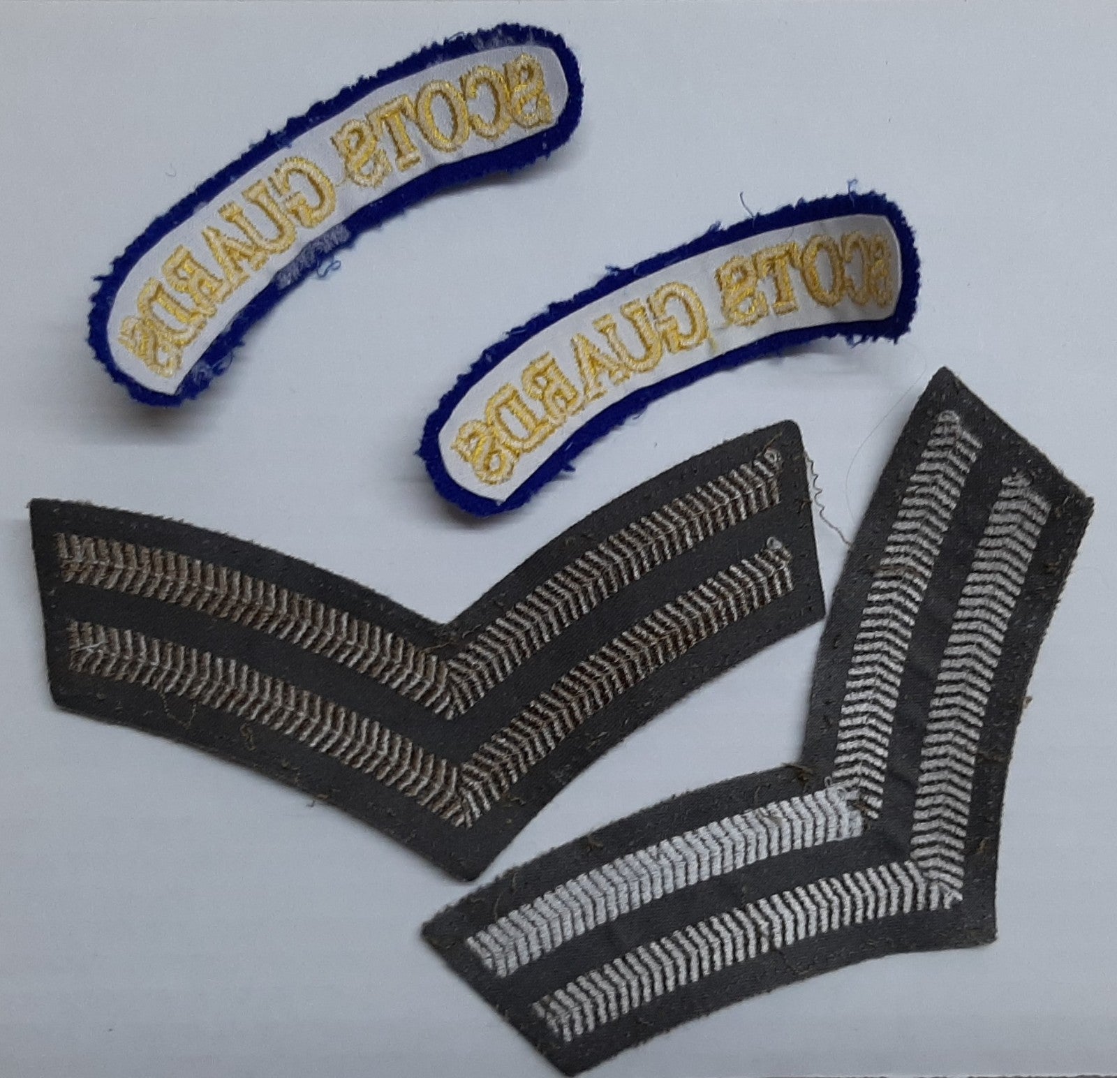 Scots Guards Insignia British Army No2 Corporal Stripes and Shoulder Mudguards