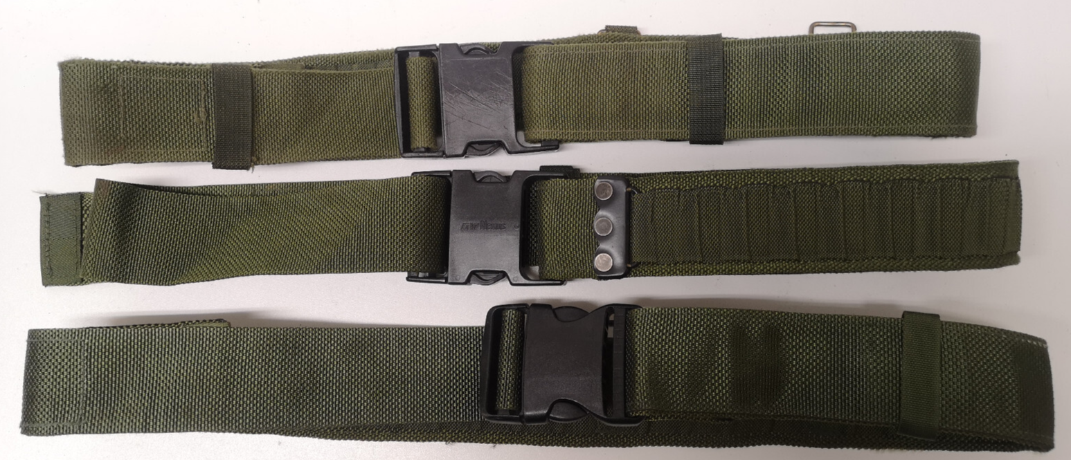 3 Army Webbing Belts British Green with Quick Release Buckles