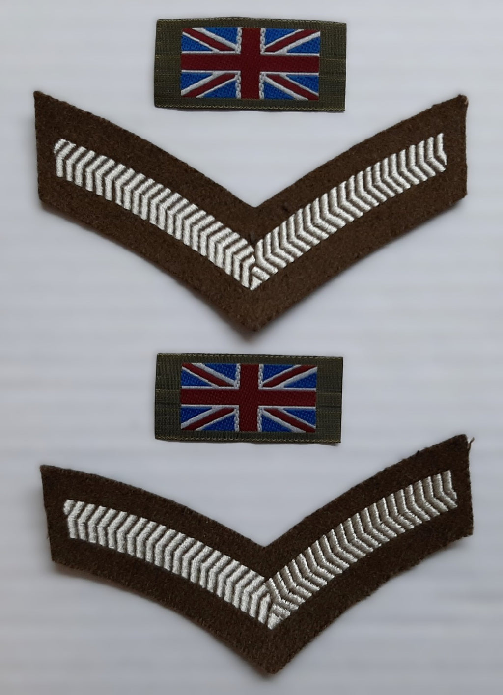 Rank Chevrons FAD British Insignia 1 Bar Lance Corporal UK Flags 1 Pair