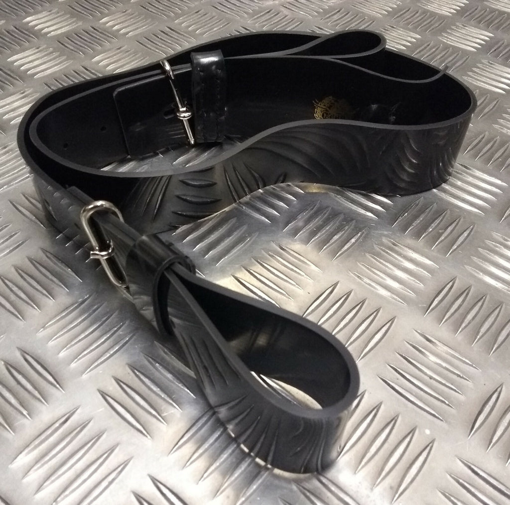 The Royal Virgin Islands Black PVC Belt And Chrome Buckle