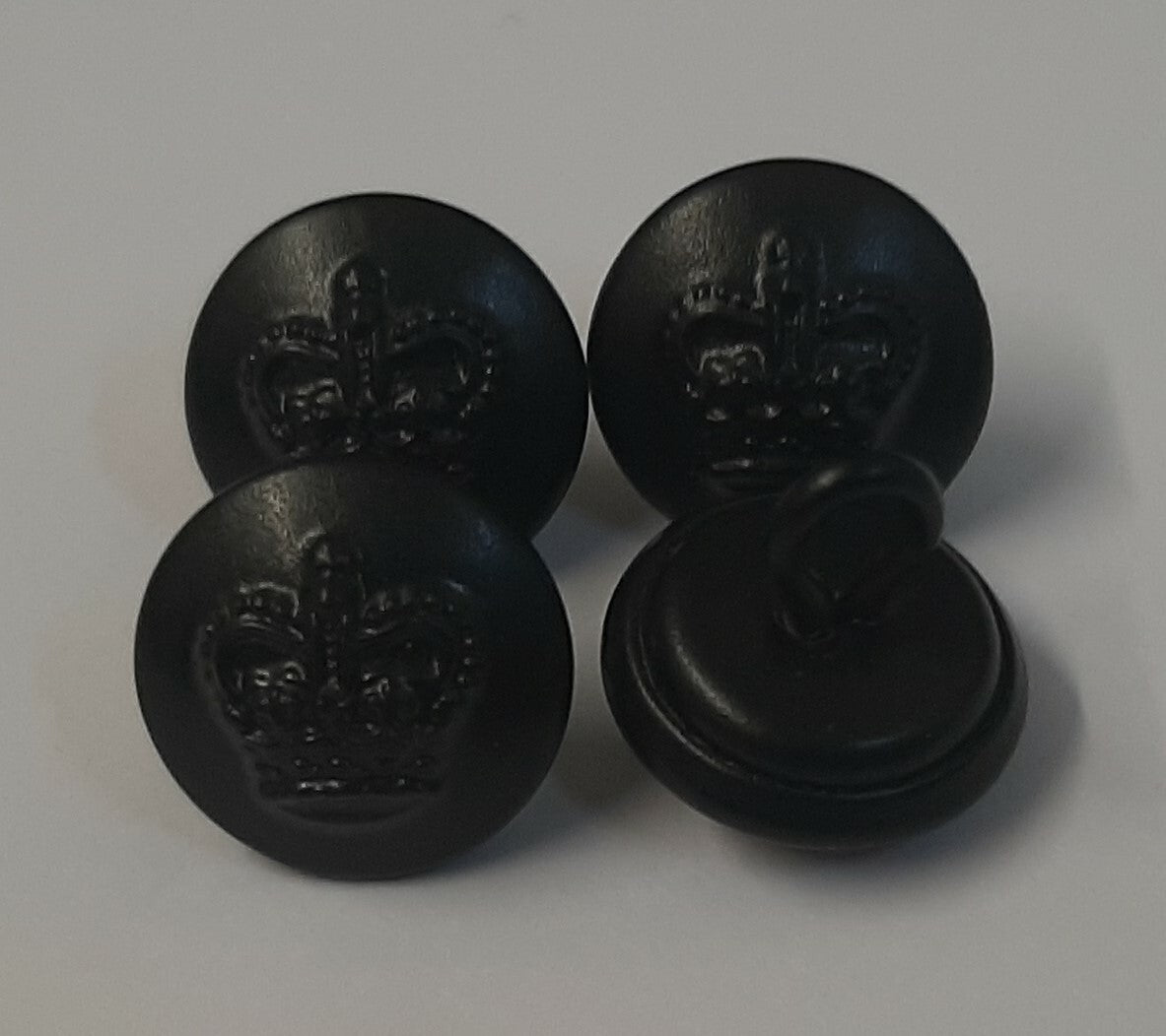 Genuine British Issue Royal Crown Plain Border Buttons 2 Pairs ASBT296
