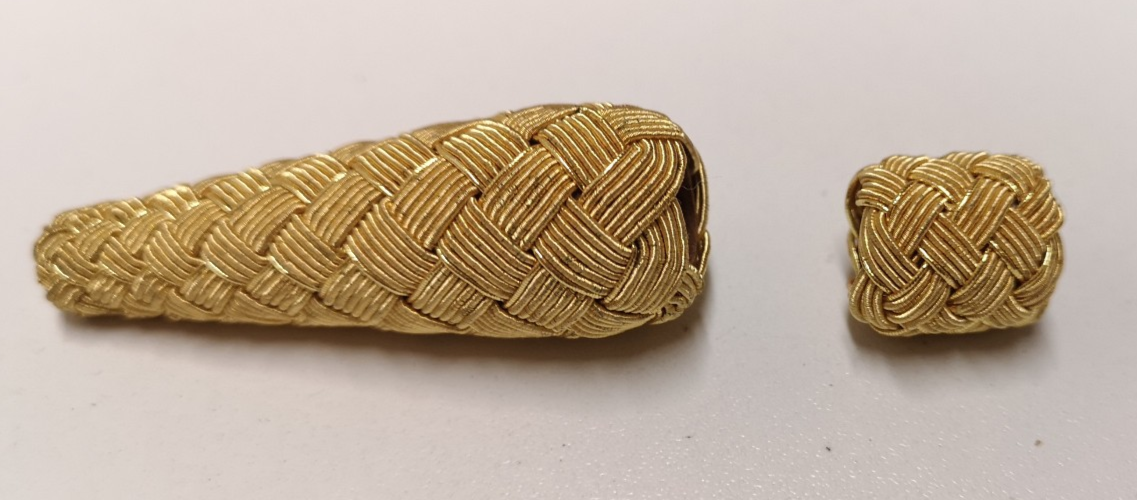 Gold Wire Acorn and Turks Head for Sword Knots