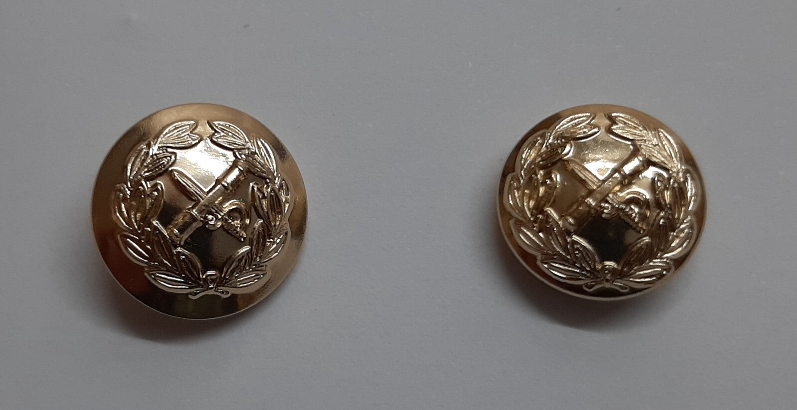Gen OFCs Buttons 22L Small Mounted Snr OFC Type Made in England 1 Pair