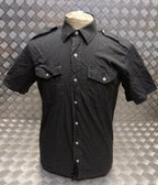 Army Style Shirt Short Sleeve British Overdyed Black All Sizes
