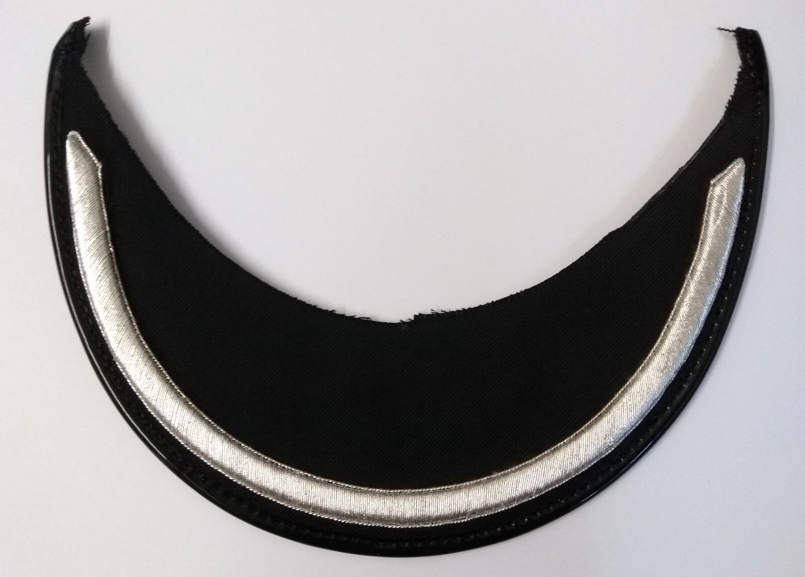 Genuine British Made Senior Officer 5/16" Silver Braid Dress Cap Peak x 1 NEW