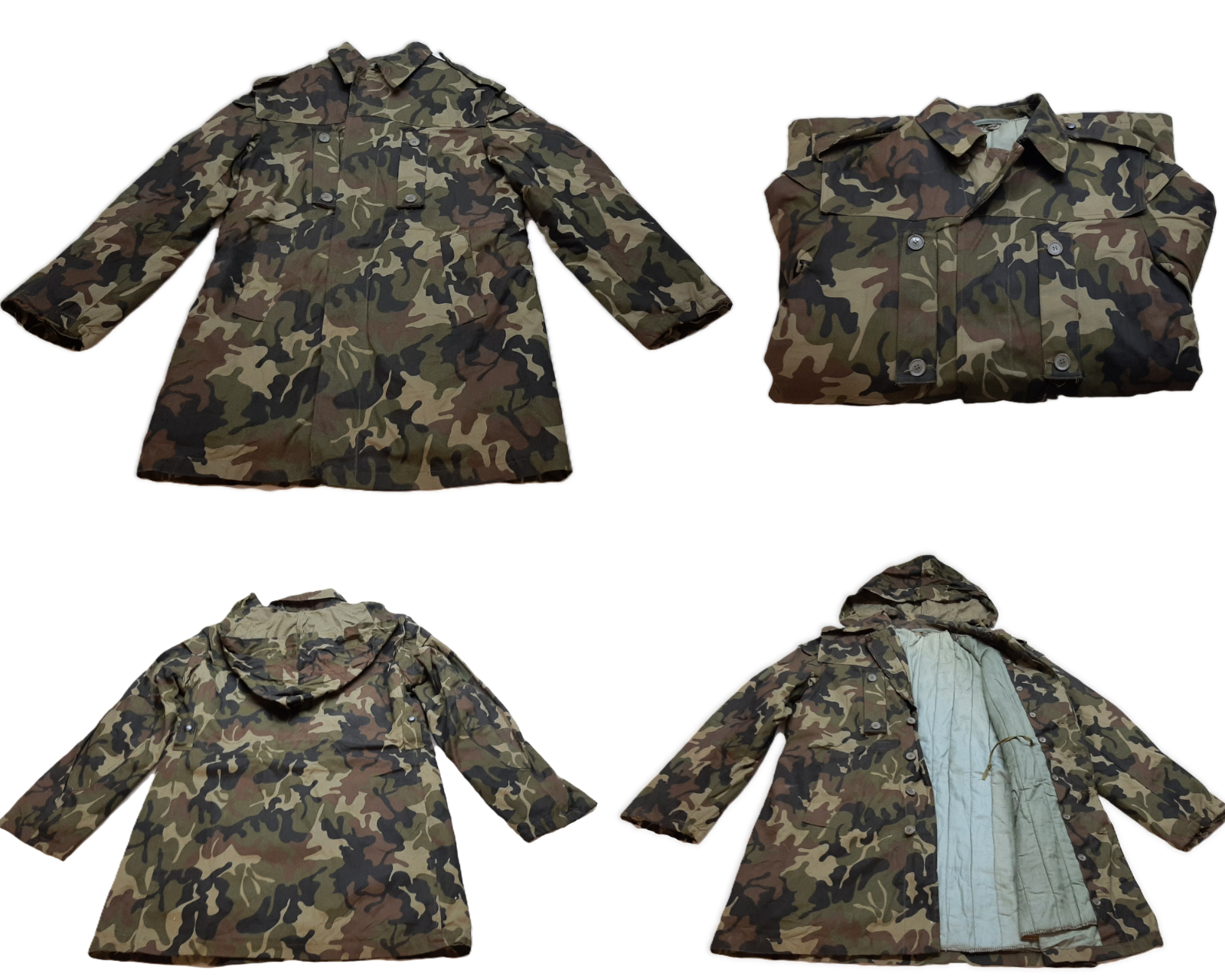 Army Combat Parka Camouflage Full lined Cold Weather Camo Hooded Field Jacket