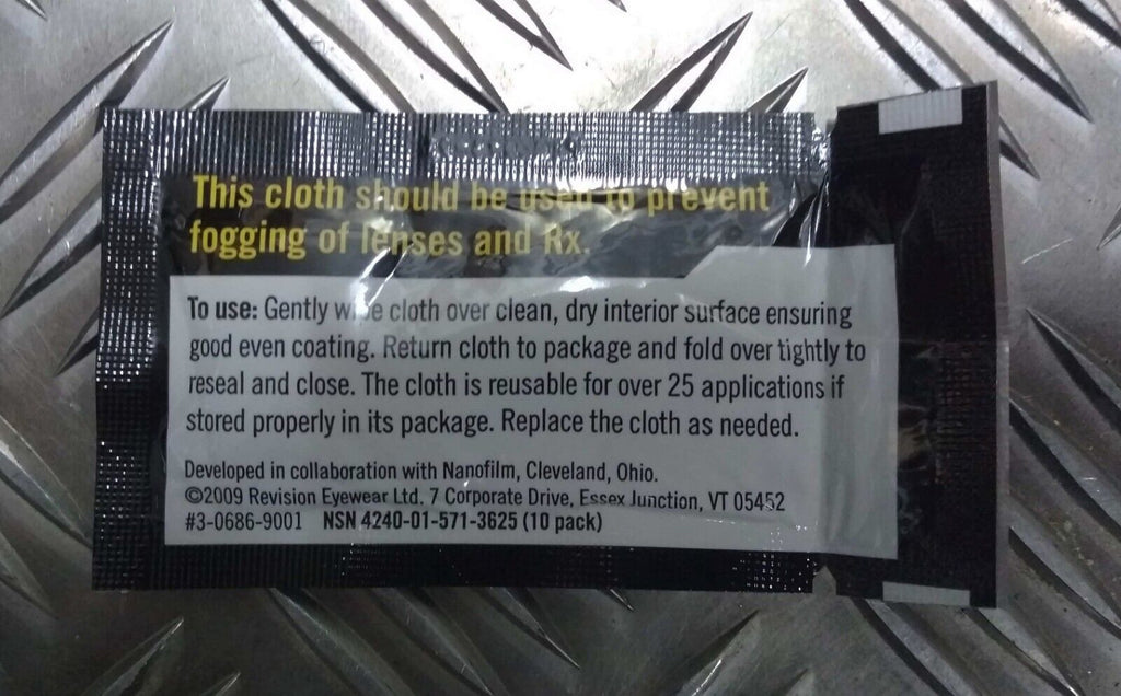 Genuine British Forces Reusable Revision Anti Fog Cloth Anti-Fog Wipes NEW x 2