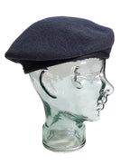 RAF Royal Air Force Beret Knitted Wool Blue Grey With Leather Rim & Badge Eyelets