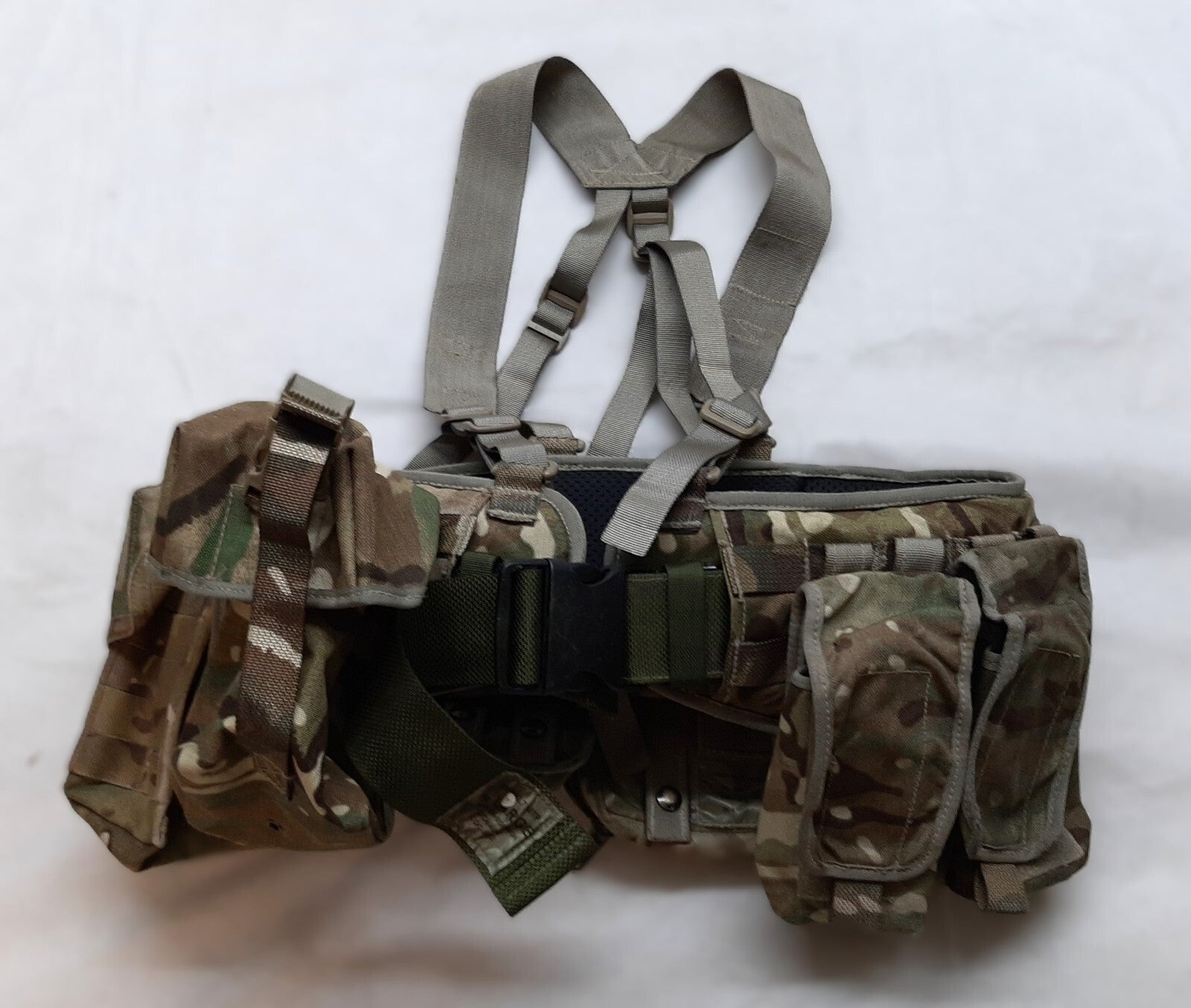 Airborne Army Webbing MTP British Assault Camo Belt Yoke & Assorted Pouches (6)
