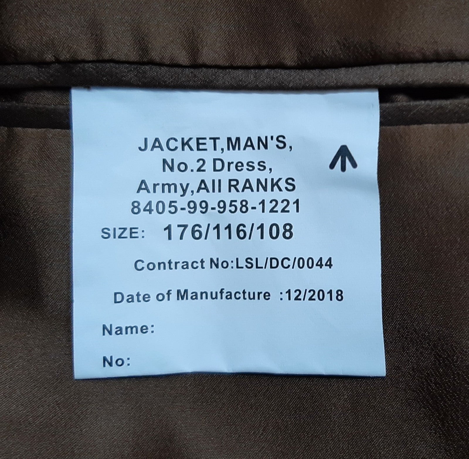 British Army FAD No2 Jacket The Royal Welsh Buttons 116cm