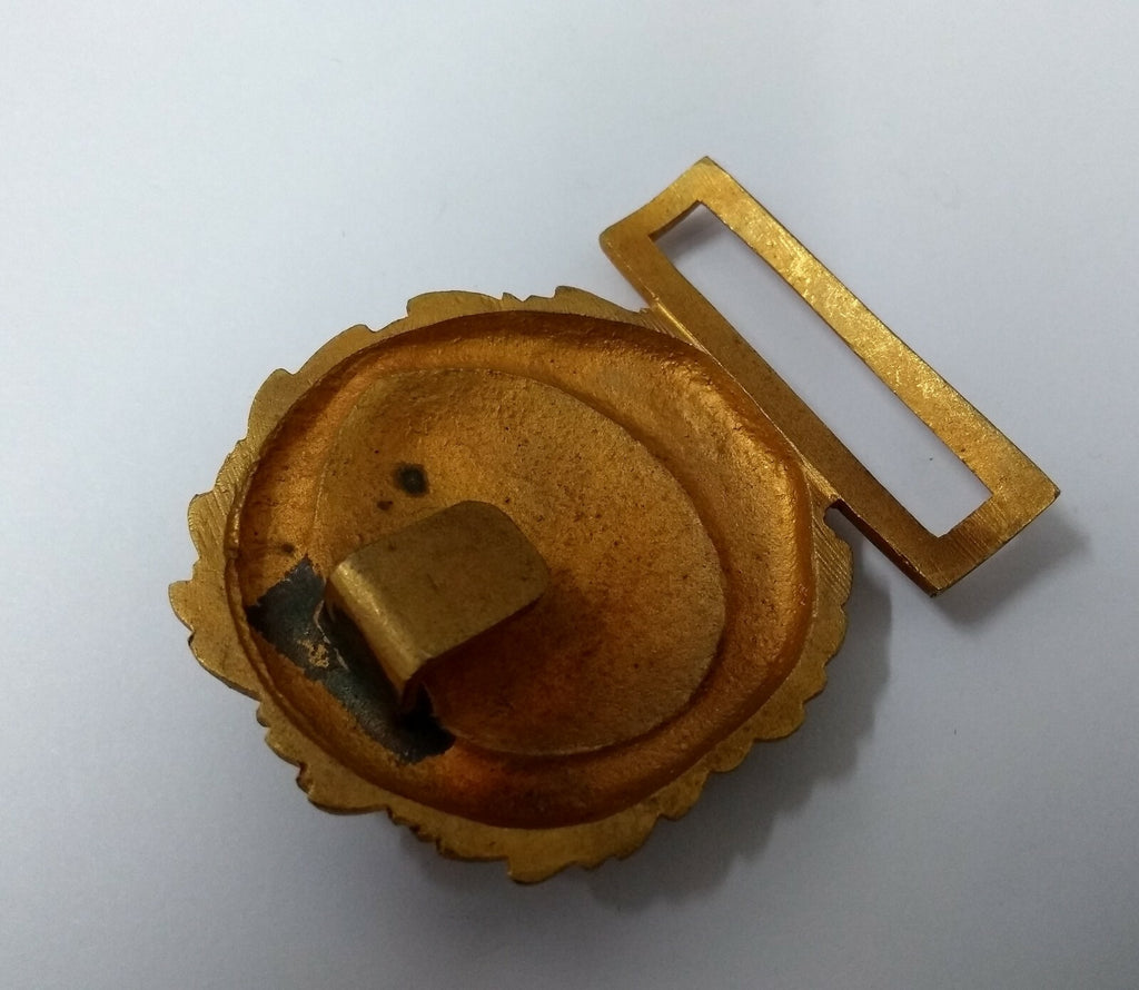 Genuine Vintage Canadian Naval Kings Crown Ceremonial Belt Buckle
