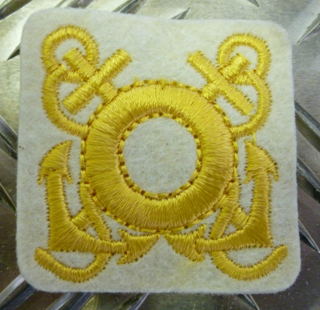 Genuine Naval Embroidered Cross Anchors And Lifebuoy Sew On Patches X 2 Nautical
