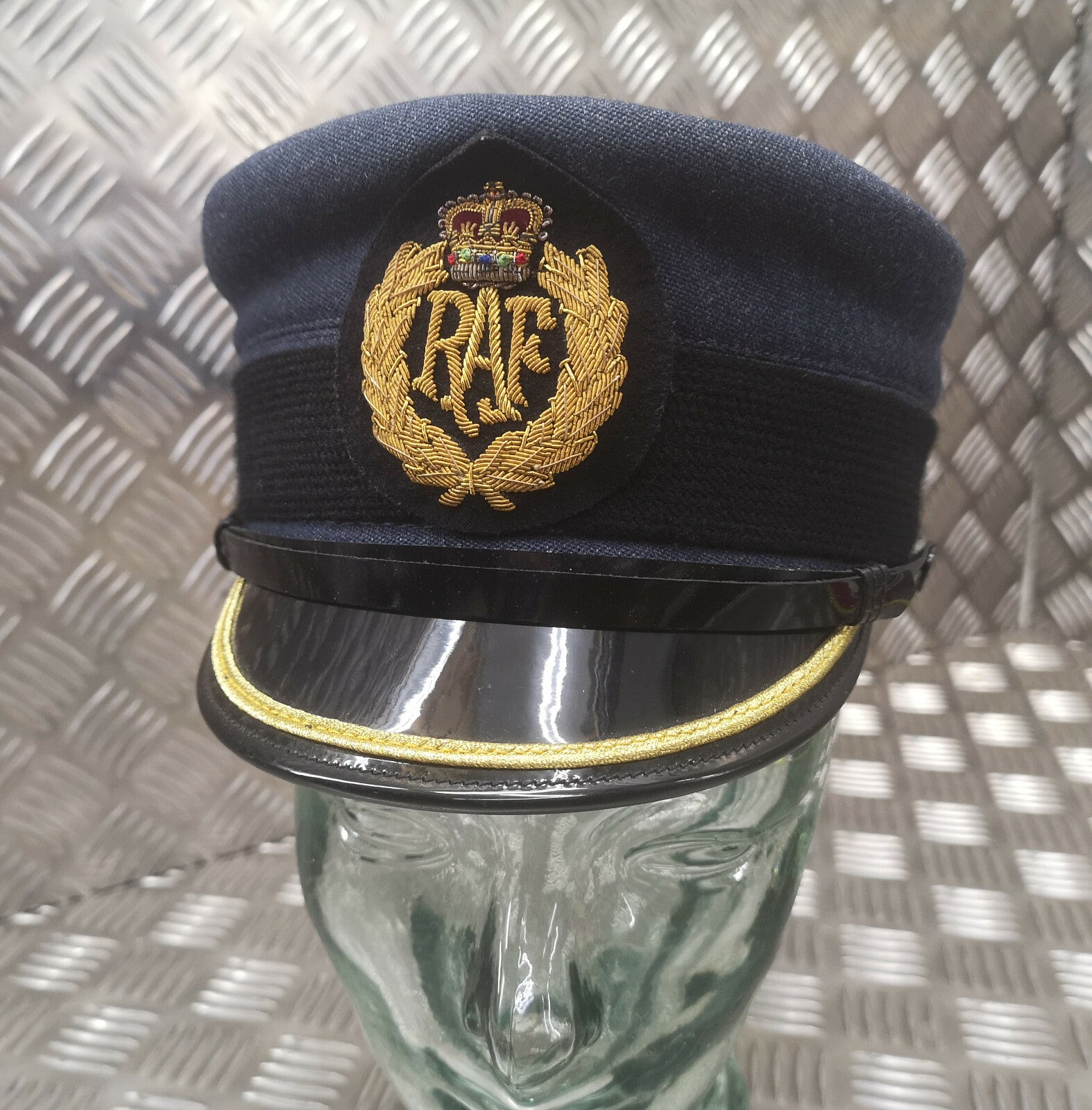 WRAF / RAF No1 Hat Airforce Blue Grey Colour With Badge Female Royal Air Force Size 53cm