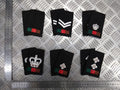 Royal Tank Regiment RTR Black Rank Slides Genuine British, Pairs - NEW