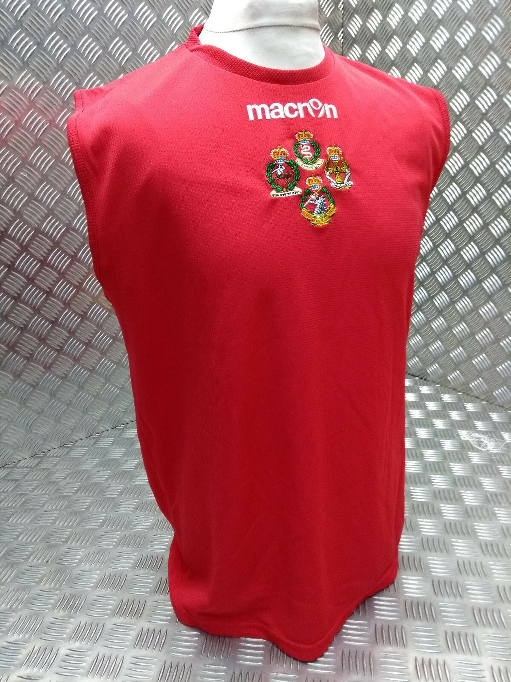 RAMC QARANC RADV RADC Macron Red Sleeveless Sport Shirt with Various Numbers