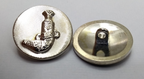 British Made Flat Blazer Chrome Colour Buttons with Oman Sheathed Khanjar Symbol