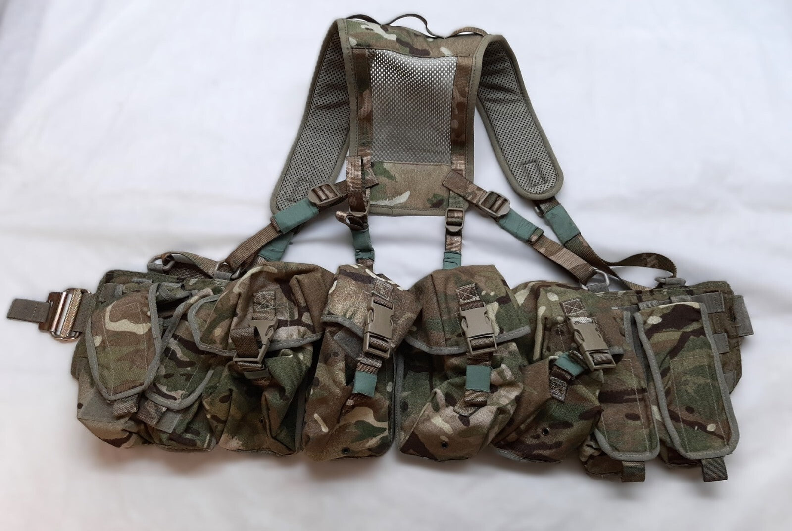 Airborne Army Webbing MTP British Assault Camo Belt Yoke & Osprey Pouches (8)