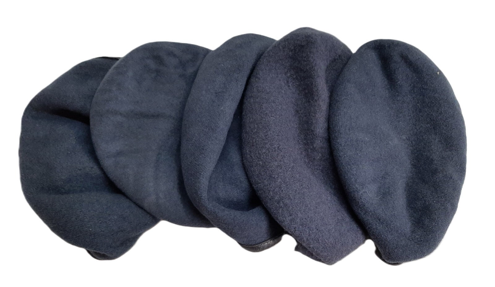 RAF Royal Air Force Beret Knitted Wool Blue Grey With Leather Rim & Badge Eyelets