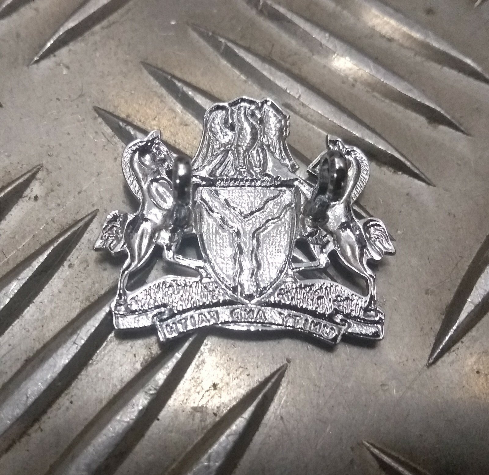 Genuine Nigerian Issue "Unity and Faith" Coat of Arms Insignia Metal Badge