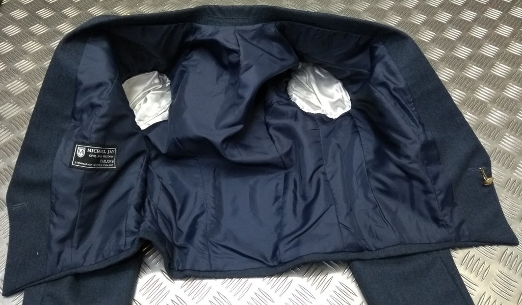 WRAF / RAF Royal Air Force No5 Mess Jacket Air Force Blue Grey Womans with 3 Bar Chevron Patch Michael Jay