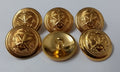 Genuine Naval Artillery Anchor & Cannon Insignia Shank Buttons X6 ASBT199