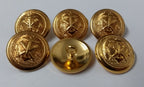Genuine Naval Artillery Anchor & Cannon Insignia Shank Buttons X6 ASBT199
