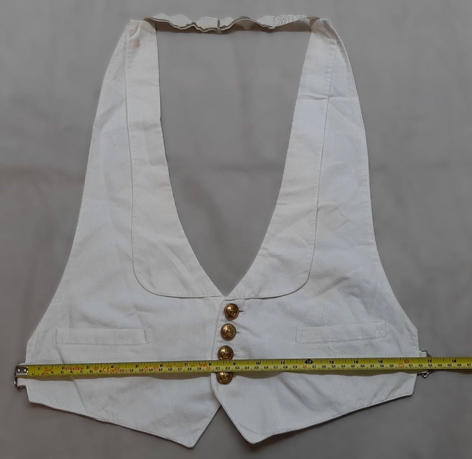 Vintage Naval Waistcoat Mess Dress Bib British Royal Navy Insignia Buttons