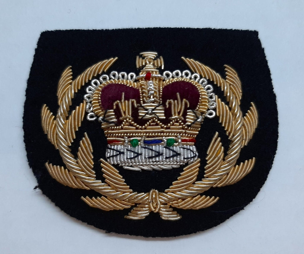 No1 Badge RQMS on Black British Hand Embroidered Insignia Arm Patch