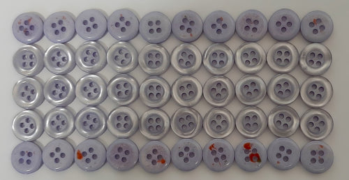 50 Vintage Buttons 4 Hole Shirt / Shank Anchors Pearlesque Abbey Blue 11.3mm NOS