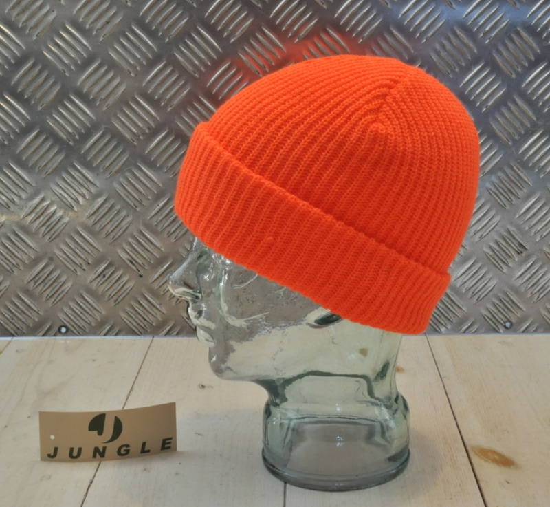 Orange Knitted Beanie Hat / Watch Cap / Woolly Hat - One size - NEW