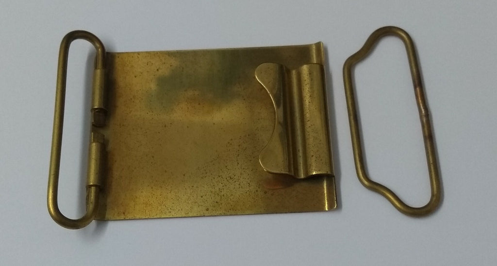 Vintage Brass Buckle Plate No Insignia British Issue Old Stock STD271