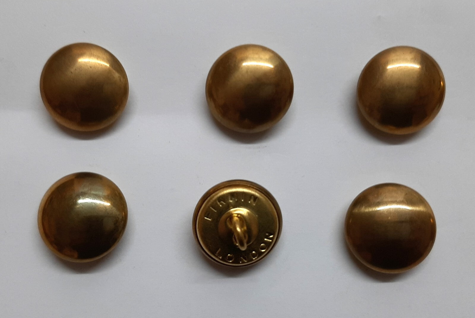 Light Dragoons Buttons Uniform Dress Plain Domed Brass Ring Backed 27L 4 Pairs