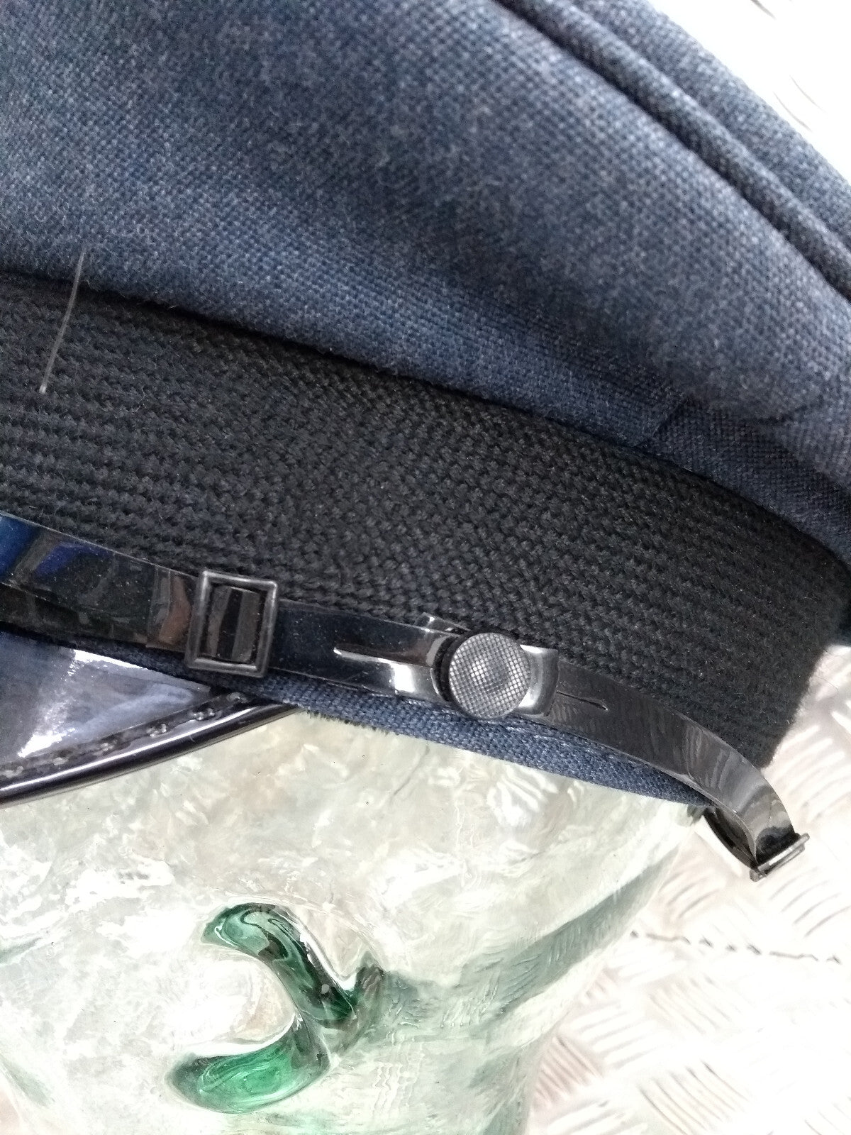 Chin Strap & Black Plastic Split Pin Buttons for Tri-Service Dress Hats