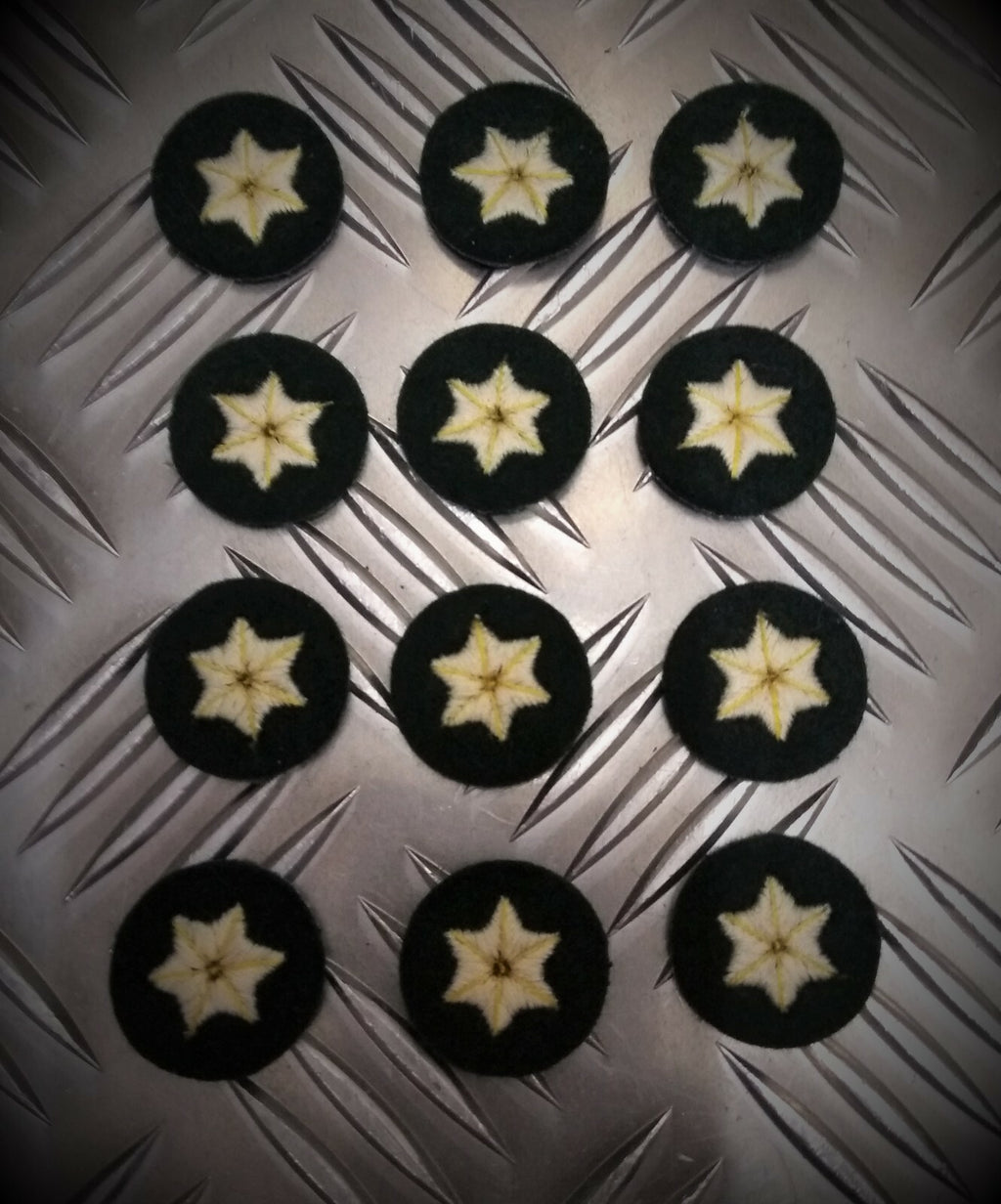 6 Point Star ARMY Style Badges Skills / Rank Sewn on Patch X12 MFST1