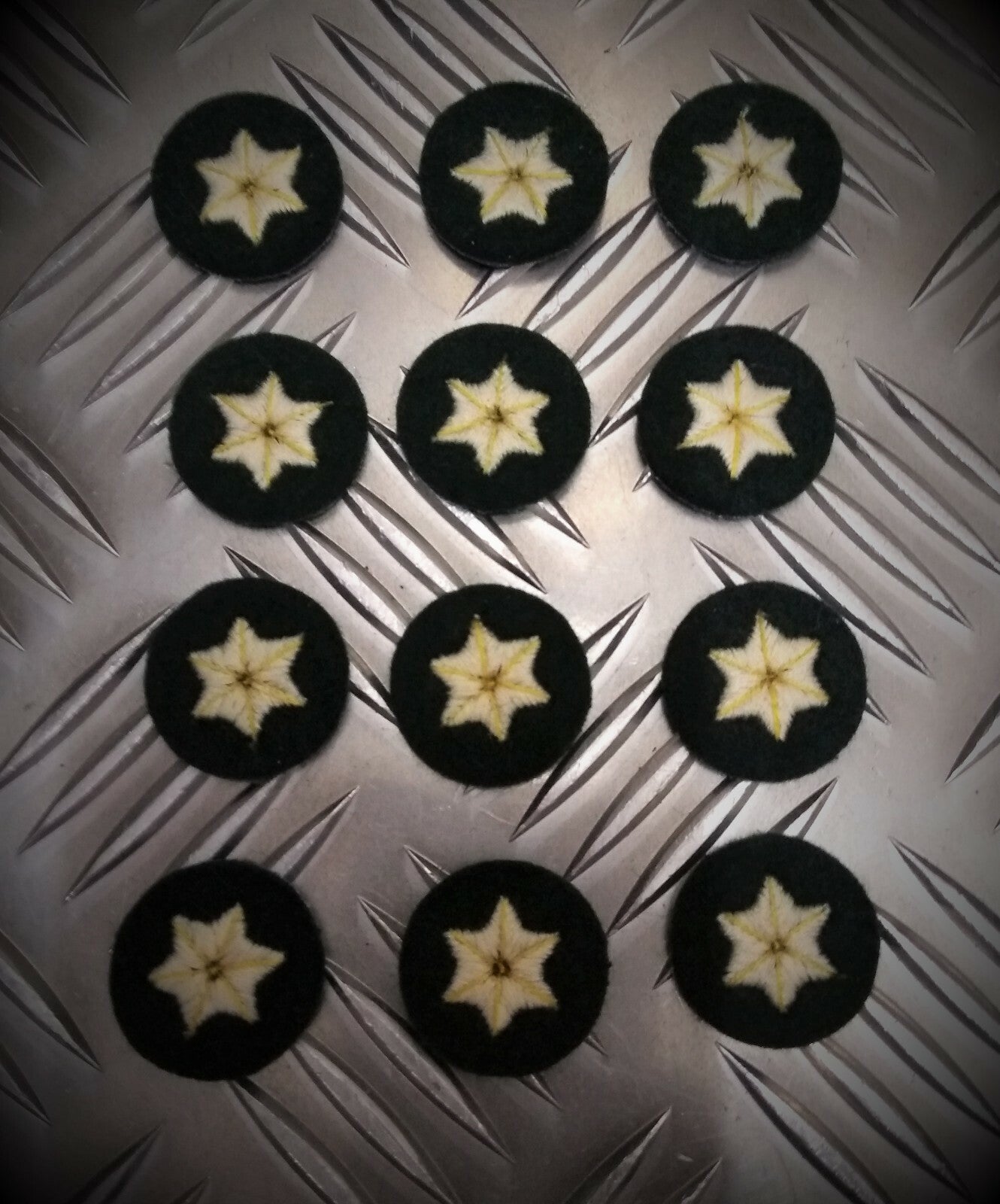 6 Point Star ARMY Style Badges Skills / Rank Sewn on Patch X12 MFST1